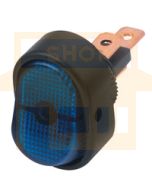 Hella Compact On-Off Rocker Switch - Blue Illuminated, 12V (4472)