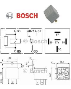 Bosch 0332209159 5 Pin Change Over Relay 12V 20/30A IP34