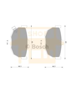 Bosch 0986AB3064 Brake Pad Set DB1166BL - Set