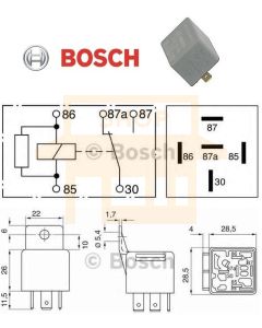Bosch 0332209159 5 Pin Change Over Relay 12V 20/30A IP34